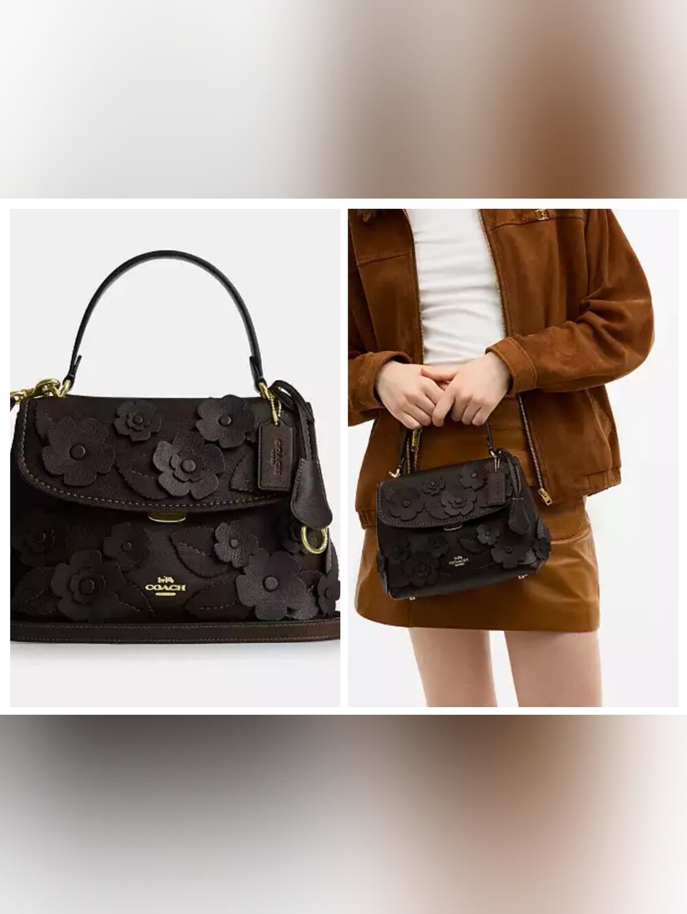 Coach Floral Appliques Emory Satchel NWT